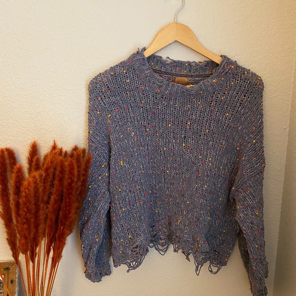 Distressed Grey Sweater